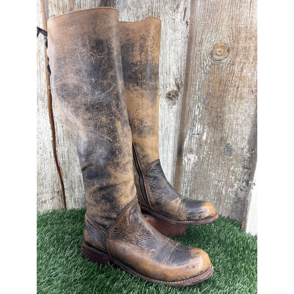 Bed|Stü Driftwood Manchester Knee High Equestrian Boots Distressed Size 8.5